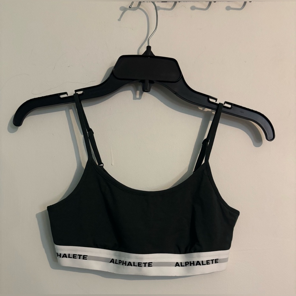 Alphalete Womens Green White Bralette Cotton Sports Bra Sz Small 4-6 (No tags)